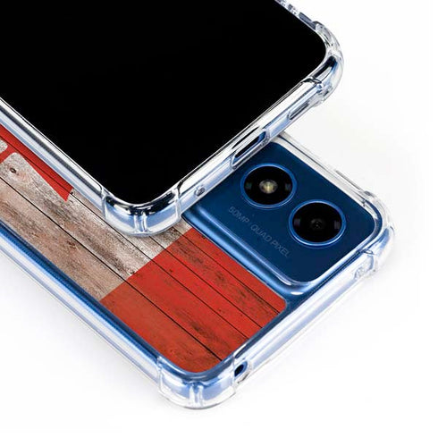 Canadian Flag Dark Wood Moto G 5G (2024) Clear Case
